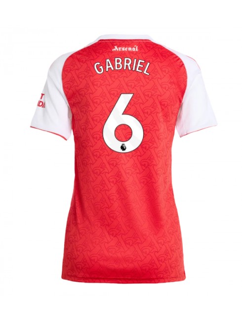 Zenske Futbalové oblečenie Arsenal Gabriel Magalhaes #6 2025-26 Krátky Rukáv - Domáci Zenske Futbalové oblečenie Arsenal Gabriel Magalhaes #6 2025-26 Krátky Rukáv - Domáci